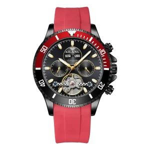 AILANG Casual Automatic Winding Mechanical Tourbillon Wrist Watch Waterproof Luminous Watch for Men