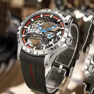 AILANG Luxury Hollow Mechanical Watch Men’s Automatic Wristwatch Fashion Bracelet Business Waterproof Tourbillon