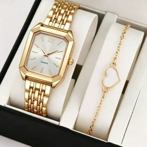 Acrylic Band Women’s Simple Scale Pointer Square Quartz Watch, 16mm, 28mm Bracelet