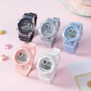 Acrylic Transparent Color Electronic Watch Multi function Student Fashion Sports Plastic Watch