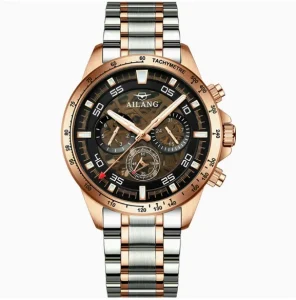 Ailang Fashion Sports Men Mechanical Watch Stainless Steel Case Band Waterproof Automatic Skeleton OEM Wristwatch