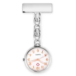 Alloy Clip on Medical Hanging Analog Quartz Round Dial 35mm Fob Watch Brooch Lapel Pin Pocket Nurse