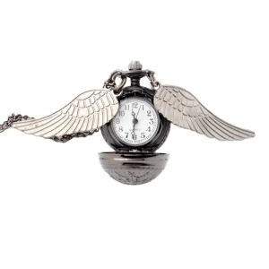Alloy Pocket Watch with Chain and Sweater Necklace No Waterproof Model for Gift