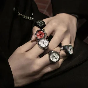 Alloy Silver Shell Manufacturer Direct Approval Fashion Personalized Ring Watch for Men and Women