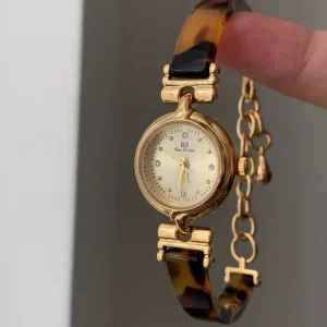 Amber Colored Watch Round Bracelet Watch Vintage Watch Elegant Women’s Watch