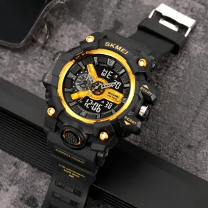 Analog Digital G Sports Wrist Watch for Men Waterproof Luminous Alarm Stop Watch Stylish Black Shock Resistant
