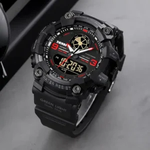 Analog Digital Relojes 5atm Waterproof Sport Plastic Digital Watch for Men 1818