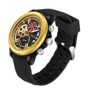 Analog Quartz Chronograph Wrist Watch Silicone Band Fashion Watch
