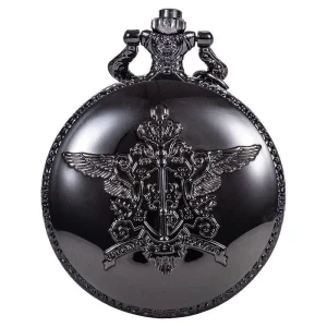 Anime Kuroshitsuji Black Butler Steampunk Quartz Pocket Watch for Student Younger FOB Chain Christmas Gift Flip Pendant