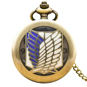 Anime Peripheral Free Wing Theme Hollow Quartz Antique Watch Zinc Alloy Case Big Size Pocket Watch