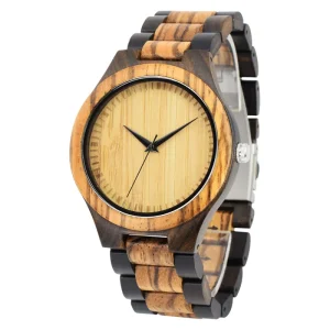 Anniversary Gift Him Her Luxury Antique Personalized Engraving Customized Logo Natural Wood Analog Quartz Watch for Men