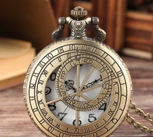 Antique Bronze Hollow Big Size Compass Pocket Watches