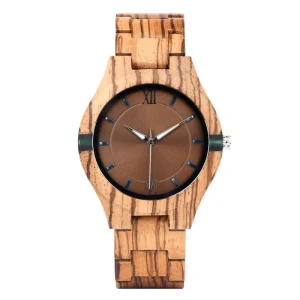 Antique Business Men’s Quartz Wristwatch Original Design Eco Friendly Colorful Resin Epoxy Wooden Dial 22mm Band Width