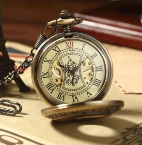 Antique Hollow Pattern Style Skeletal Display Open Face Mechanical Pocket Watch