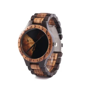 Antique Kolovrat Mens Adjustable Watches Tourist Souvenir Viking Charm Wooden Watches for Men Viking Watch