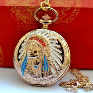 Antique Retro Steampunk Quartz Pendant Necklace Bronze Black Rose Watch Clock Chain Indian Flip Vintage Pocket Watch