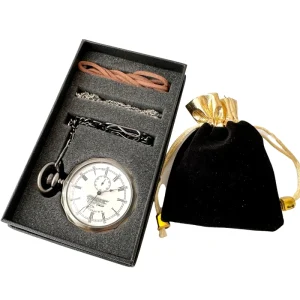 Antique Roman Stainless Steel Mechanical Pocket Watch with Dial Manual Train Movement