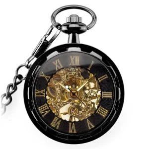 Antique Skeleton Hollow Mechanical Hand Winding Pocket Watch