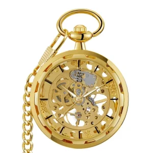 Antique Skeleton Mechanical Movement Open Face Manual Mechanical Pocket Watch