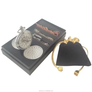 Antique Smooth Gold Hand Wind Double Sided Smooth Roman Dial Silver Mechanical Pocket Watch with Zinc Alloy Case