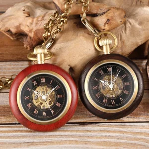 Antique Style Rose Gold Plated Vintage Exquisite Mechanical Pocket Watch for Men and Women