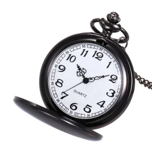 Antique Style Two Faced Retro Quartz Stainless Steel Dial Pocket Watches Alloy Strap Fashion Smooth Bright Design