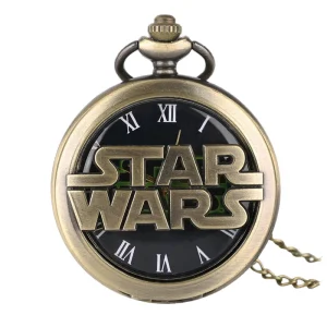 Antique Vintage Jewelry Bronze Necklace Steampunk Quartz Chain Pocket Watch with Clock Pendant Style for Kids