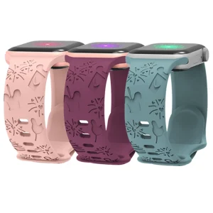 Apple Watch 8 定制防水压花图案烟花硅胶表带