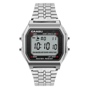 Arabic Azan Muslim Prayer Time Watch With Stainless Steel Strap Qibla Direction Islamic Prayer Adhan Fajr Alfajr Clock Watch