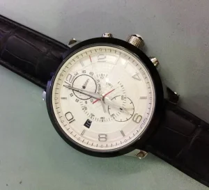 Auto Self winding Mechanical Gold Color Movement Black Pvd Wrist Watch for Men Gift