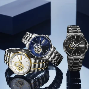 Automatic 5 BAR Waterproof Fashion Watch With Multi Functional Dial Chronograph Hollow Out Design Watches Men Wrist Luxury