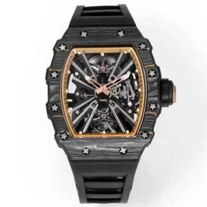 Automatic Mechanical Men Wristwatch Skeleton Waterproof Carbon Fiber Sports Watch