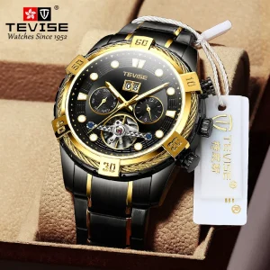Automatic Mechanical Men’s Watch, Fashion Casual, Stainless Steel, Waterproof, Luminous Wristwatch