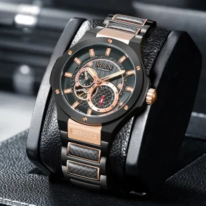 Automatic Mechanical Men’s Watch Skeletonized Luminescent Waterproof Casual Business Steel Strap Wristwatch