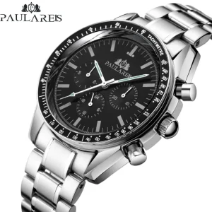Automatic Mechanical Multi function Luminous Alloy Stainless Steel Belt Men’s Watch Pointer Hidden 30M Water Resistant Business