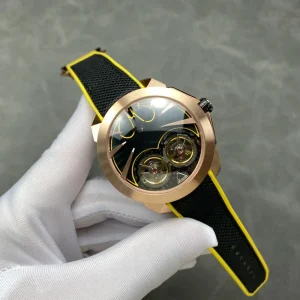 Automatic Mechanical Smart Dial 41mm Hidden Skeleton Dual Tourbillon Coin Charm Fashion Sports Watch