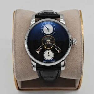 Automatic Mechanical Stainless Steel Chronograph Watch for Men with Hollow Skeleton Leather Strap Business Wristwatch
