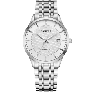 Automatic Mechanical Watch 40mm Thin Men’s Stainless Steel Band 20mm Analog Dial Synthetic Sapphire