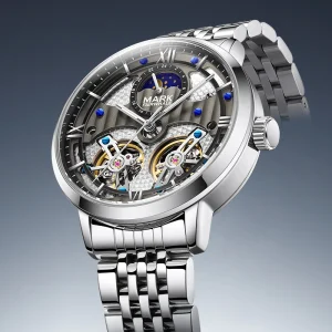 Automatic Mechanical Watch Men Tourbillon Skeleton Waterproof Wristwatch