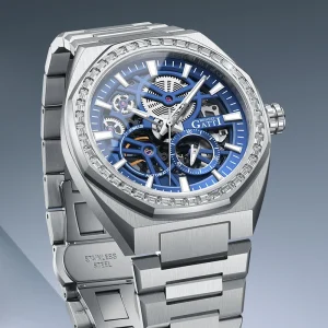 Automatic Mechanical Watch Sapphire Mirror 316L Stainless Steel Strap 5ATM Waterproof Butterfly Buckle Wristwatch