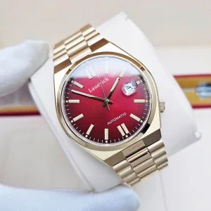 Automatic Mechanical Watch Sapphire Wine Red Men’s Calendar Luminous Steel Bracelet Watch