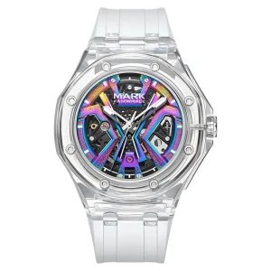 Automatic Mechanical Watch Skeleton Flywheel Design Waterproof Luminous Hands Wrist Watch for Boys