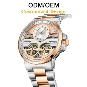 Automatic Mechanical Watch Stainless Steel Stereo Dial Synthetic Sapphire Mirror Business Men’s 5ATM