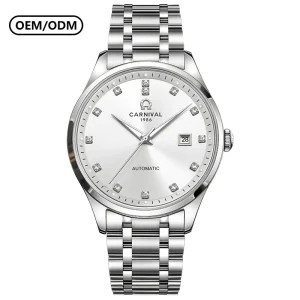 Automatic Mechanical Watch for Men 42mm Stainless Steel Strap Business Luxury High Quality Luminous Pointer
