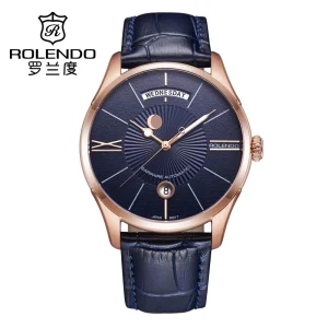 Automatic Mechanical Watch for Men Stainless Steel Sapphire Crystal Dial Perpetual Calendar Luminous