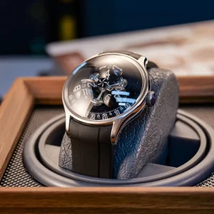 Automatic Mechanical Watch for Men, Waterproof, Luminous, 22mm Rubber Band, Power Reserve