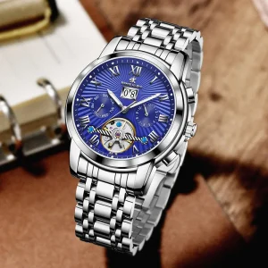 Automatic Men’s Mechanical Watch, Tourbillon Movement, Skeleton, Waterproof