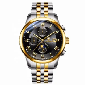 Automatic Men’s Stainless Steel Strap Wristwatch with Luminous Dial, 30M Water Resistant