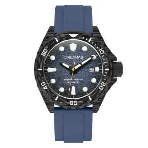 Automatic Men’s Watch with Carbon Fiber Case Fluororubber Strap and Japan Movement