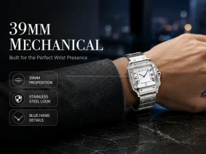 Automatic Movement Sapphire Crystal Waterproof Business Luxury 39.8mm Men’s Watch
